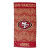 Northwest Zubaz NFL Classic Zebra Print Beach Towel, 30x60, San Francisco 49ers view 1