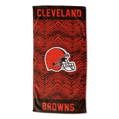 Northwest Zubaz NFL Classic Zebra Print Beach Towel, 30x60, Cleveland Browns
