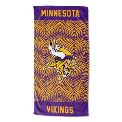 Northwest Zubaz NFL Classic Zebra Print Beach Towel, 30x60, Minnesota Vikings