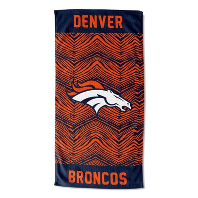 Northwest Zubaz NFL Classic Zebra Print Beach Towel, 30x60, Denver Broncos