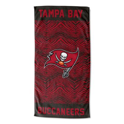 Northwest Zubaz NFL Classic Zebra Print Beach Towel, 30x60, Tampa Bay Buccaneers