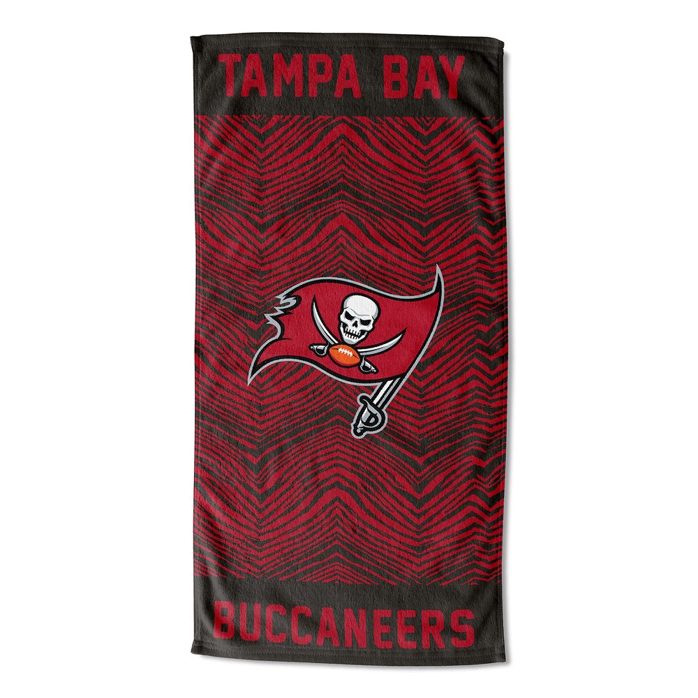 Northwest Zubaz NFL Classic Zebra Print Beach Towel, 30x60, Tampa Bay Buccaneers