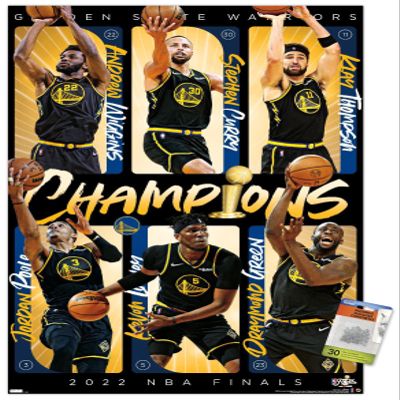 Trends International NBA Golden State Warriors - 2022 Commemorative NBA Finals Champions Wall Poster with Pushpins