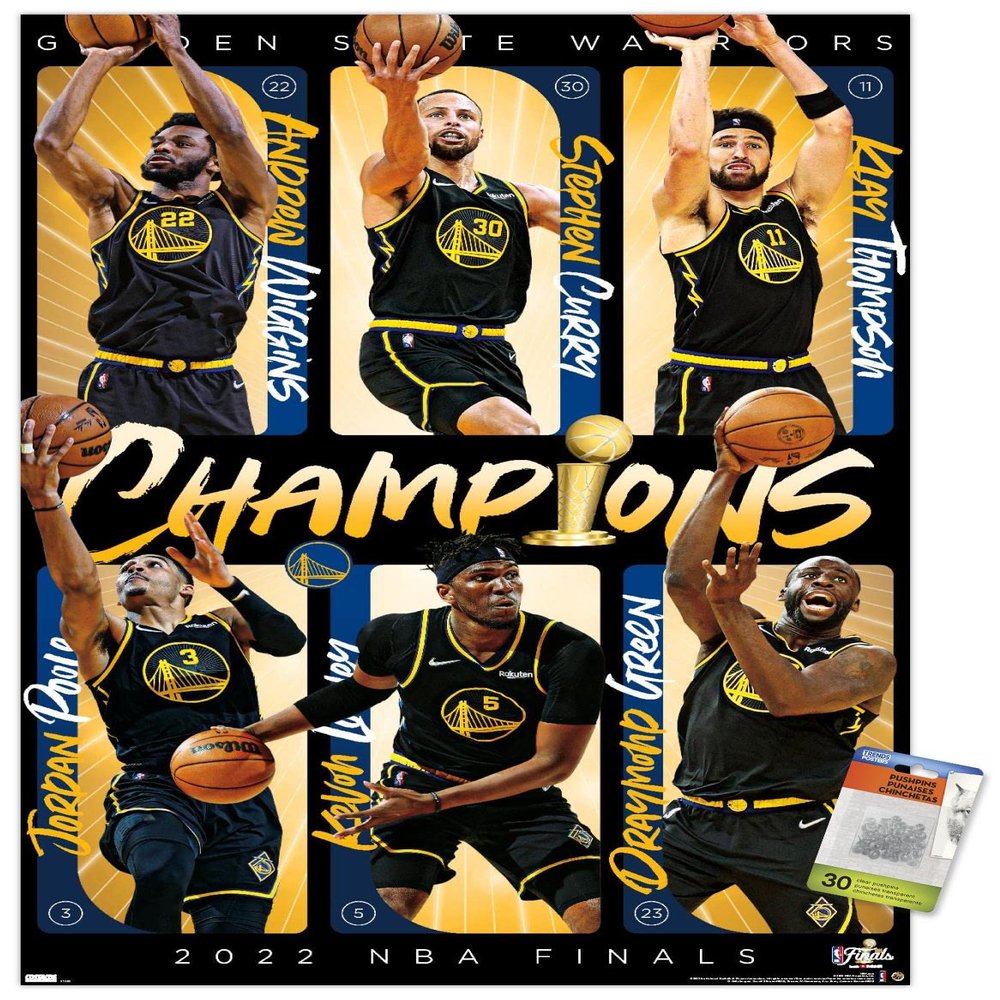 Trends International NBA Golden State Warriors - 2022 Commemorative NBA Finals Champions Wall Poster with Pushpins