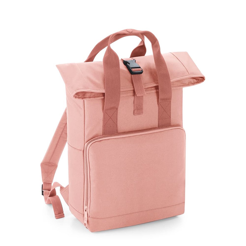 Bagbase Roll Top Twin Handle Knapsack (One Size) (Blush Pink)