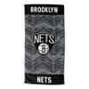 Zubaz by Northwest NBA Classic Zebra Print Beach Towel, 30x60, Brooklyn Nets view 1
