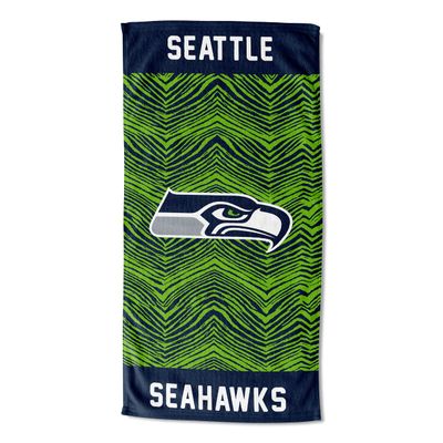 Northwest Zubaz NFL Classic Zebra Print Beach Towel, 30x60, Seattle Seahawks