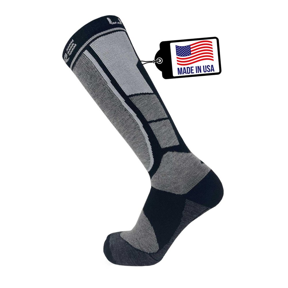 Pure Athlete Alpaca Wool Ski Socks - Made in USA, Winter Weather Lightweight Skiing and Hunting Socks for Men and Women (S, Black)