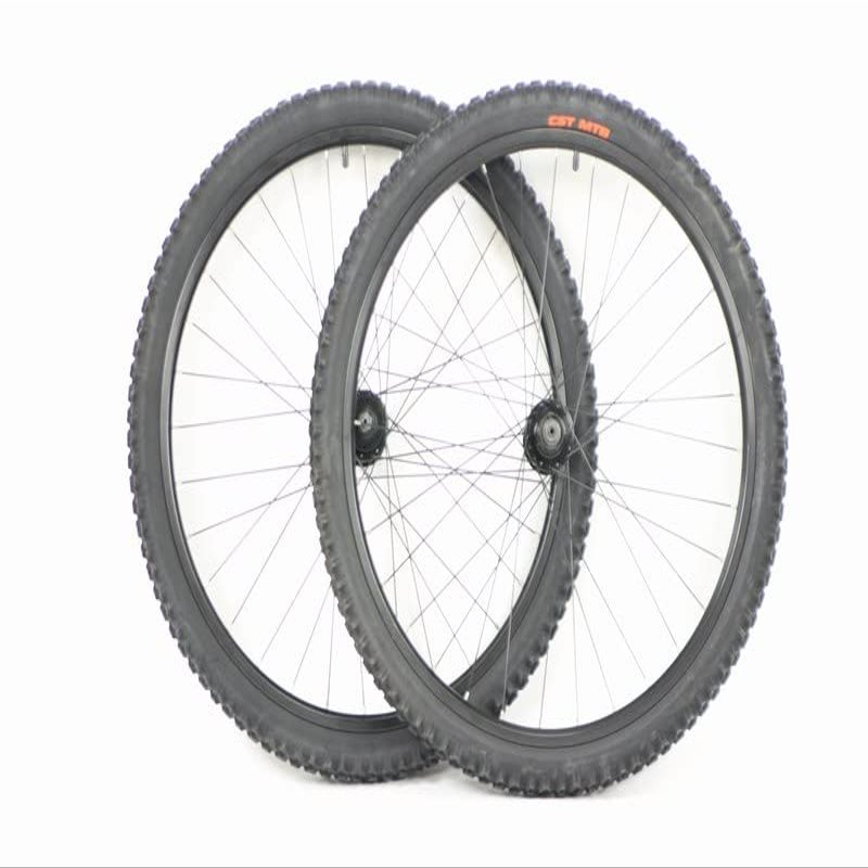 26" Inch Mountain Bike Wheel Set for Disc Brake with Tires Tubes for Cassette 26 x 2.10 ATB Bicycle (Red)