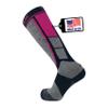 Pure Athlete Alpaca Wool Ski Socks - Made in USA, Winter Weather Lightweight Skiing and Hunting Socks for Men and Women (L, Neon Pink) view 1