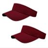 2 Pieces of Burgundy Sun Visor Hats Adjustable Sport Visors Cap Visors for Women and Men (One Size)