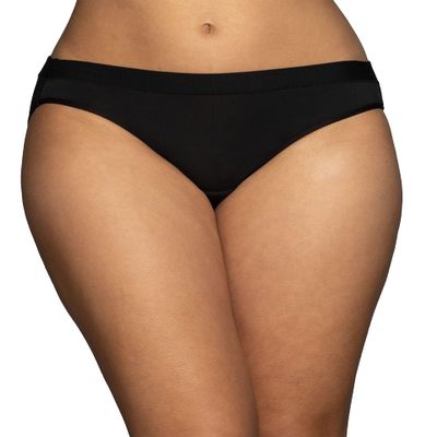 Vanity Fair womens Beyond Comfort Panties Bikini Style Underwear, Modal - Black, 6 US