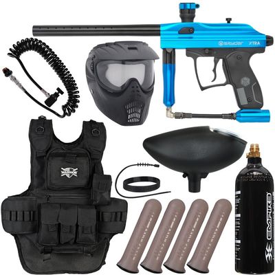 Action Village Kingman Spyder Xtra Heavy Gunner Paintball Gun Package Kit (Gloss Blue)