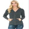 ANNVA U.S.A. Cardigan Sweaters for Women,Hooded Sweaters for Women,Long Sleeve Open Front Buttons Knit Cardigan for Women(Charcoal,X-Large) view 2
