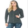 ANNVA U.S.A. Cardigan Sweaters for Women,Hooded Sweaters for Women,Long Sleeve Open Front Buttons Knit Cardigan for Women(Charcoal,X-Large) view 3