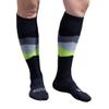 Pure Athlete Eco Friendly Winter Ski Socks - Sustainable Cold Weather Hiking Snowboard Socks (L, Black/Grey/Neon Green) view 4