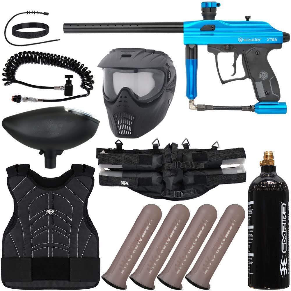Action Village Kingman Spyder Xtra Light Gunner Paintball Gun Package Kit (Gloss Blue)