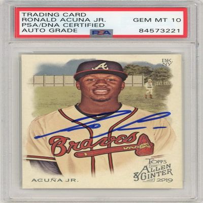 Ronald Acuna Jr 2019 Topps Allen & Ginter Autograph Card #25 PSA/DNA 10