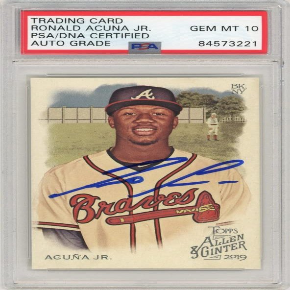 Ronald Acuna Jr 2019 Topps Allen & Ginter Autograph Card #25 PSA/DNA 10