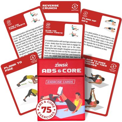 Abs and Core Exercise Cards  75+ Workout Cards to Help Build Core Strength, Stability, Outdoor, Work from Home Fitness Workout