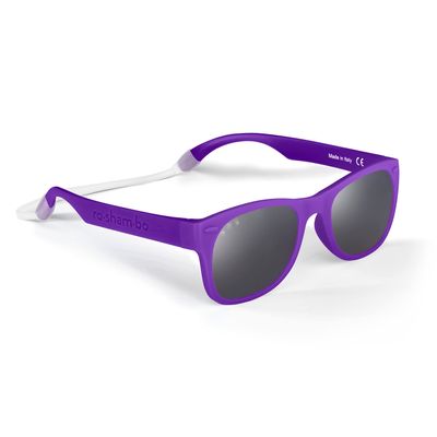 ROSHAMBO Unbreakable Baby Sunglasses with Strap BPA-free Girls Boys 0-24 months Infants Polarized Lens, Assembled in USA, Daphne (Violet)