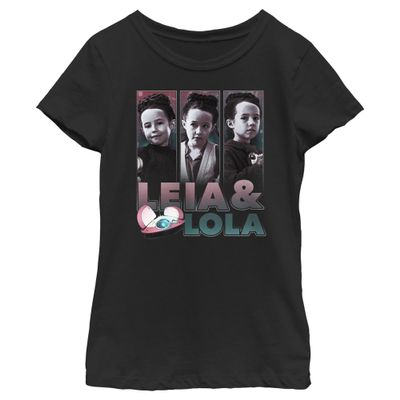 STAR WARS Girl's OBI-Wan Kenobi The Princess and The Droid T-Shirt - Black - Large