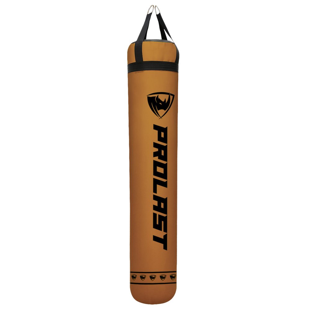 PROLAST Heavy Punching Kicking Bag for Adults, Boxing, MMA, Martial Arts, Muay Thai, Strength Training Equipment, Filled, 6ft, 150 lbs, Special Edition Logo, Brown Bag with Black Strap