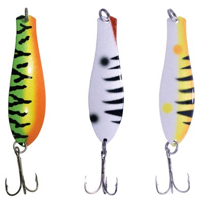 Doctor Spoons Orginal Fishing Lures 3 Pack - Made in USA - Saltwater & Freshwater - Premium Eagle Claw Hook - Walleye, Bass, Northern, Pike, Salmon, Trout, Striper & More - Casting, Jigging, Trolling