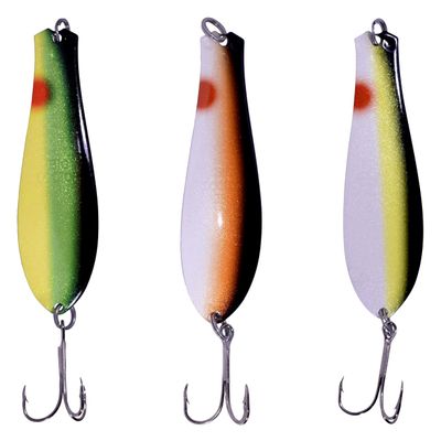 Doctor Spoons Orginal Fishing Lures 3 Pack - Made in USA - Saltwater & Freshwater - Premium Eagle Claw Hook - Walleye, Bass, Northern, Pike, Salmon, Trout, Striper & More - Casting, Jigging, Trolling