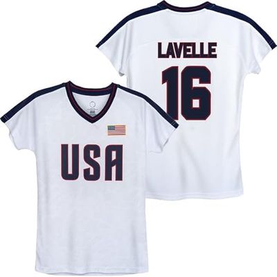 Icon Sports USWNT Player T Shirt Girls Official U.S. Womens National Soccer Team Association USA Flag Football Tee Top | Rose Lavelle, Small