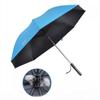 JIAYOYO Golf Umbrella Built-in Fan, USB Charging Outdoor UV Protection Waterproof Cool Rain Straight Umbrellas with Fan,Charging Sunshade Misting Spray Cooling Golf Umbrella,Blue view 1