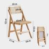 D2FASHION Folding Wooden Chair Brown Black Wood Color, Breathable Garden Chair with Backrest Suitable for Summer, Easy to Fold and Store, Strong Load-Bearing Capacity (Color : Dark Brown) view 2