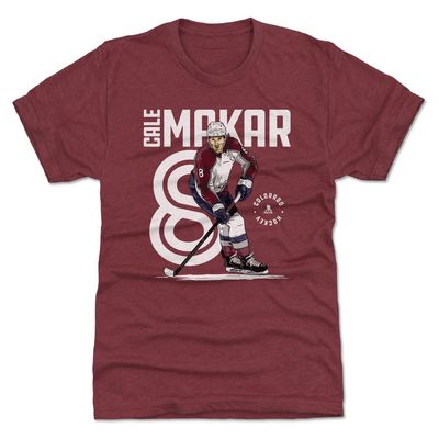 500 LEVEL Cale Makar T-Shirt (Premium Men's T-Shirt, XXX-Large, Heather Maroon) - Cale Makar Colorado Inline WHT