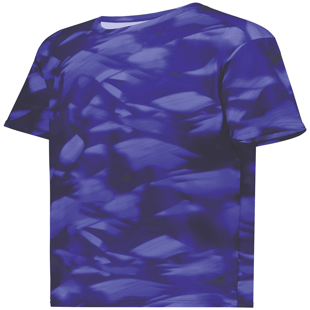 Holloway Men's Stock Cotton-Touch Poly Tee, Purple Glacier Print, Small