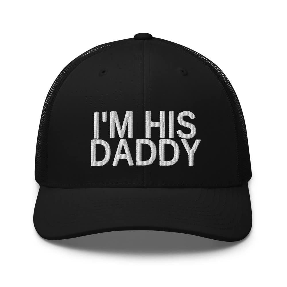 CreativeTees4You I'm His Daddy Dad Hat - Gay Boyfriend Gifts, Sentimental Gifts for Boyfriend, LGBTQ Trucker Hat Mesh Cap Black
