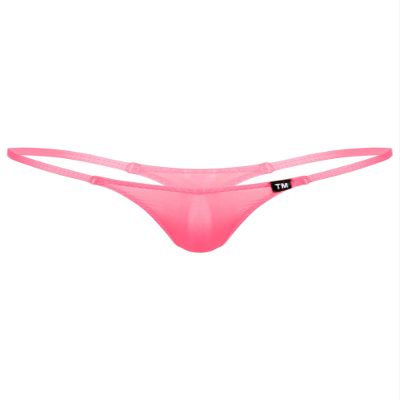 Alvivi Mens Breathable T-Back Bikini Briefs Bulge Pouch G-String Jockstrap Panties Sissy Underwear Pink Large