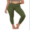 ODODOS Women's Cross Waist 7/8 Yoga Leggings with Inner Pocket, Inseam 25" Gathered Crossover Workout Yoga Pants, Dark Olive, Large view 1