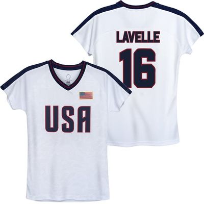 Icon Sports USWNT Player T Shirt Girls Official U.S. Womens National Soccer Team Association USA Flag Football Tee Top | Rose Lavelle, Large