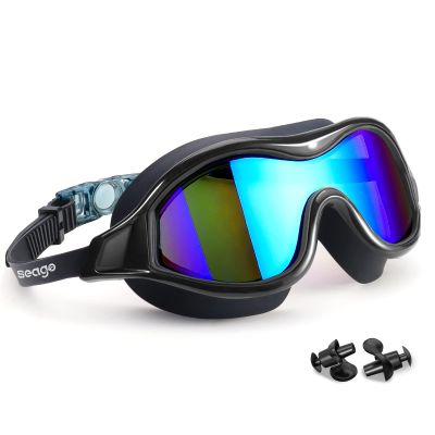 Seago Swim Goggles No Leaking Anti-Fog Swimming Goggles for Adult Men Women Youth Junior with Soft Silicone Gasket, UV Protection Waterproof 180 Clear Vision, Triathlon Pool Goggles Swim Glasses
