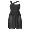 Yihuimin Women's Lyrical Dance Dress Cutout Split Tulle Skirt Leotard Modern Contemporary Dancewear Black Medium view 3