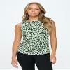 KNIT RIOT Womens Tank Top  Ruched Drawstring Back Sleeveless Slim Fit Soft Casual Yoga Active Workout Running T Shirts KR248 Leopard L view 2