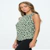 KNIT RIOT Womens Tank Top  Ruched Drawstring Back Sleeveless Slim Fit Soft Casual Yoga Active Workout Running T Shirts KR248 Leopard L view 3