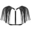 ACSUSS Mens Adjustable PU Leather Body Chest Harness Bandage Belt with Shoulder Tassel Clubwear Black One Size view 1