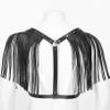 ACSUSS Mens Adjustable PU Leather Body Chest Harness Bandage Belt with Shoulder Tassel Clubwear Black One Size view 4
