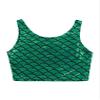 renvena Womens Fish Scale Shiny Crop Top Sexy Sleeveless U Neck Pole Dance Club Tank Tops Streetwear Green One Size view 4