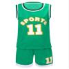 Hansber Kids Boys Girls Sports Jersey Tracksuit Basketball Performance Tank Top and Mesh Shorts Set Green 7-8 view 1