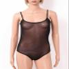 Lejafay Women's Sheer Nylon Backless High Leg Cut Dance Wear Bodysuit One Piece Swimwear Bathing Suits Black A One Size view 4