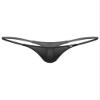dPois Men's Low Waist Bulge Pouch Panties Stretch Mini Bikini Briefs T-back Underwear Black X-Large view 1