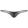 dPois Men's Low Waist Bulge Pouch Panties Stretch Mini Bikini Briefs T-back Underwear Black X-Large view 2