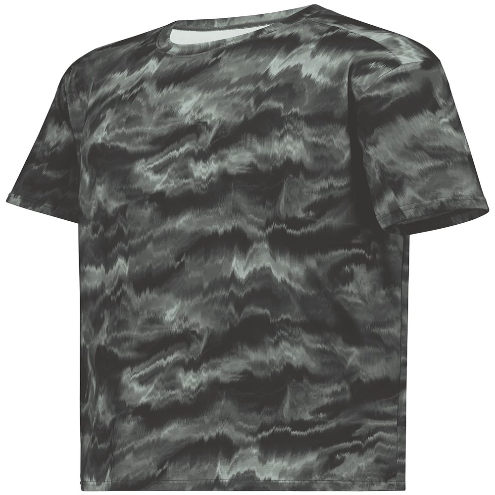Holloway Men's Stock Cotton-Touch Poly Tee, Graphite Shockwave Print, Medium